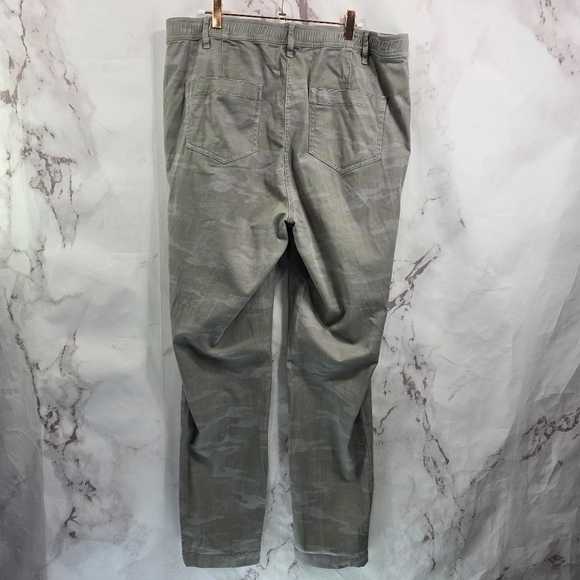 J Jill Pants Women 18 Tall Camo Gray Green Washed Sage Chino Khaki Straight - Picture 5 of 10